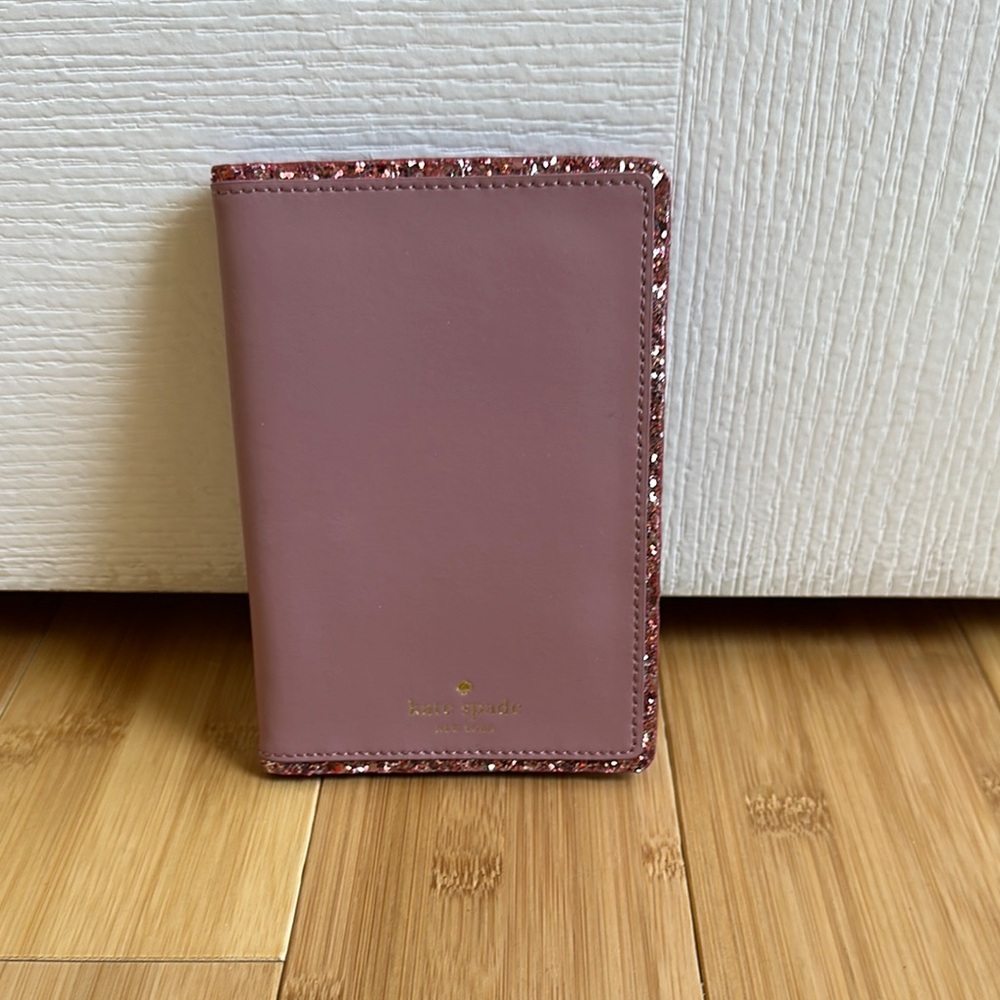 Kate Spade Blush Pink Glitter Passport Holder